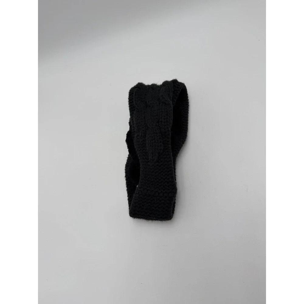 The North Face Headband Women's Black Winter Cable Knit Faux Fur‎ Lined Earband